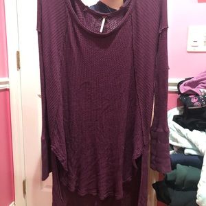 Purple Free People Comfy High-Low Sweater